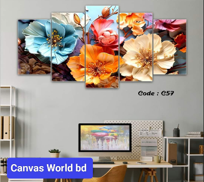Picture of 18*36 inch 5Pcs In 1 Set Wall Canvas printing code#c57 - Multicolor