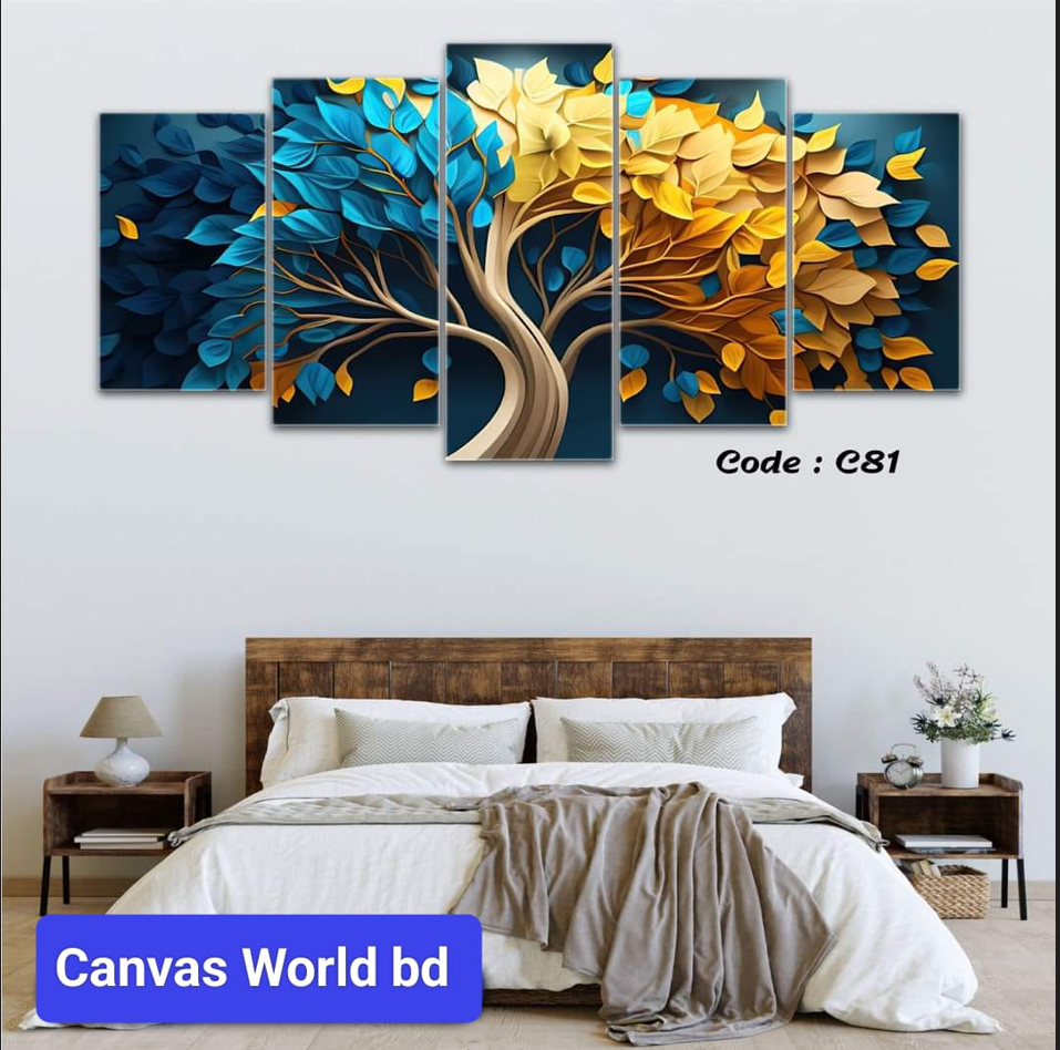 Picture of 18*36 inch 5Pcs In 1 Set Wall Canvas printing code#c74 - Multicolor