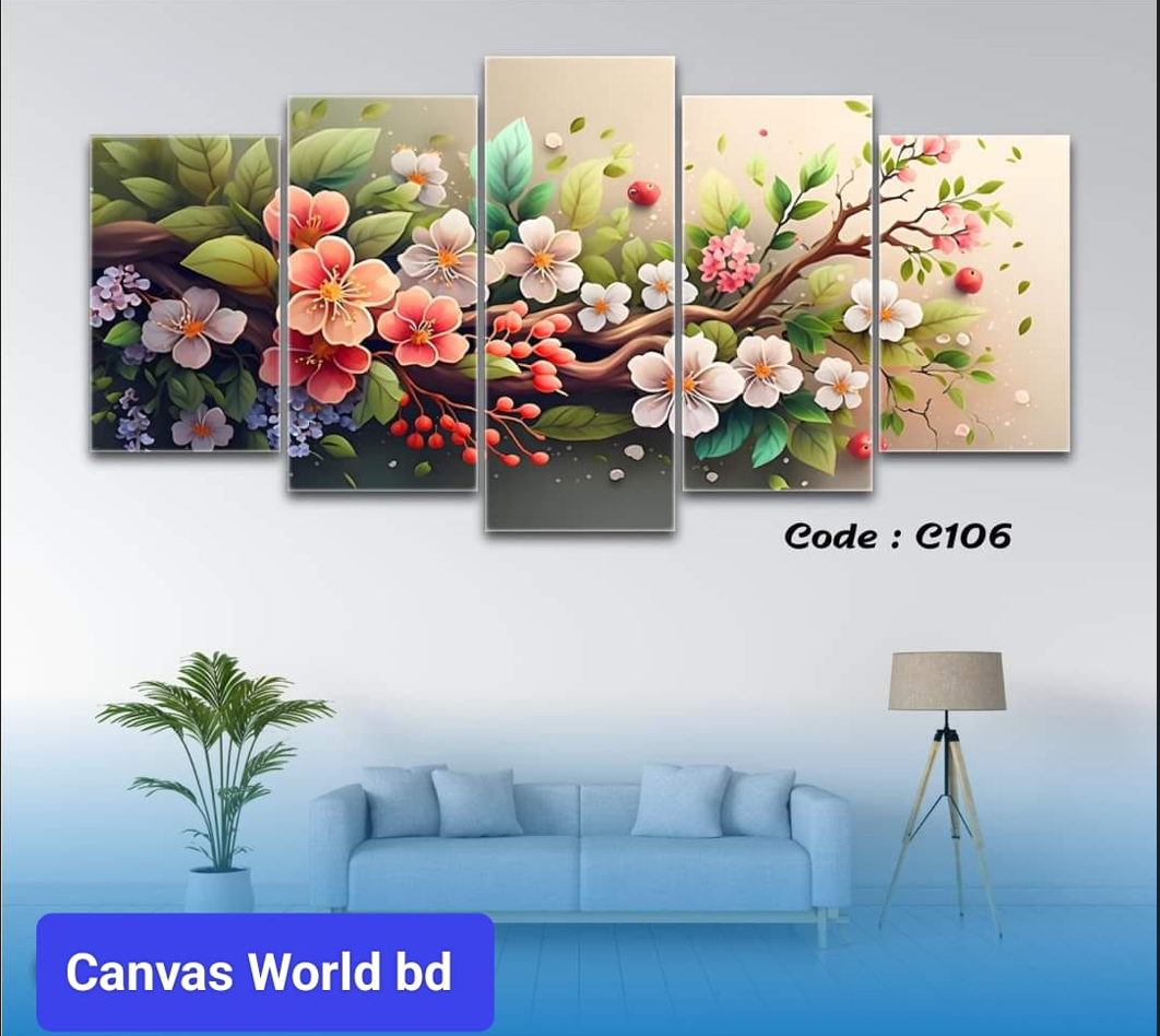 Picture of 18*36 inch 5Pcs In 1 Set Wall Canvas printing code#c103 - Multicolor