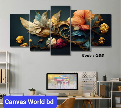 Picture of 18*36 inch 5Pcs In 1 Set Wall Canvas printing code#c88 - Multicolor