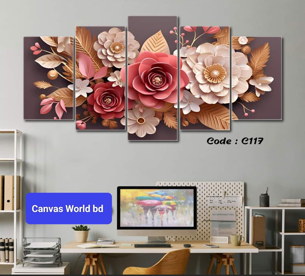Picture of 18*36 inch 5Pcs In 1 Set Wall Canvas printing code#c110 - Multicolor