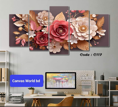 Picture of 18*36 inch 5Pcs In 1 Set Wall Canvas printing code#c117 - Multicolor