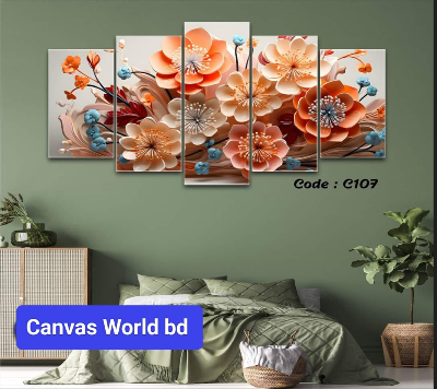 Picture of 18*36 inch 5Pcs In 1 Set Wall Canvas printing code#c106 - Multicolor
