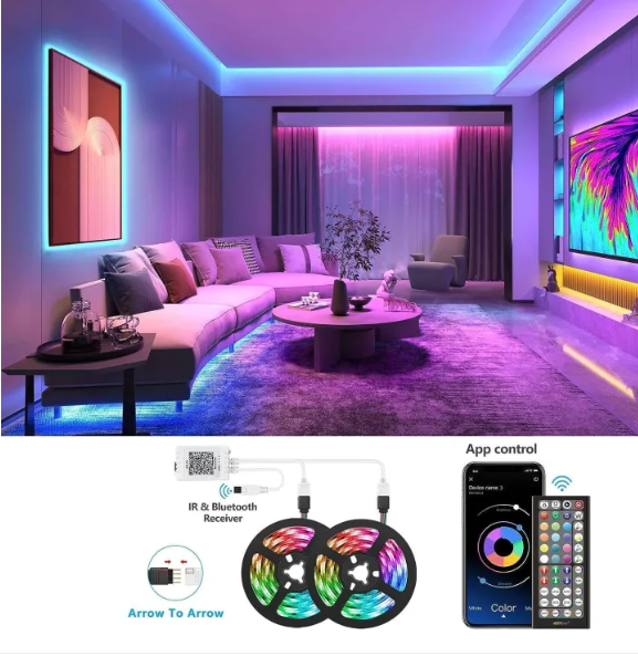 Picture of RGB 3528 3-Color LED Strip Light – 5 Meter (Strip Only, No Controller or Adapter Included) - Multicolor