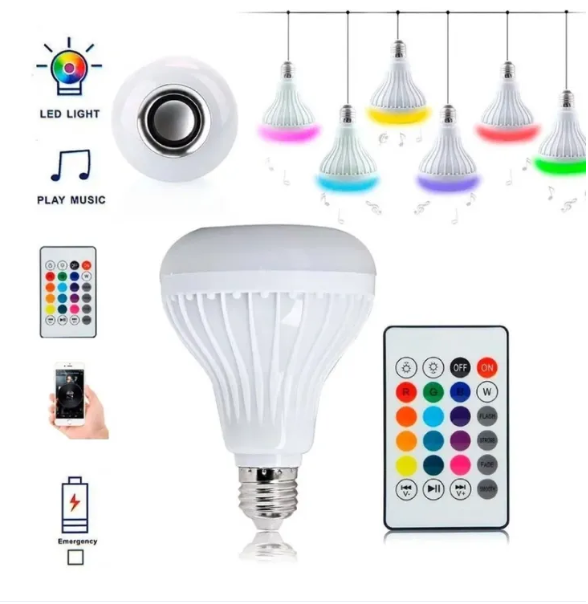 Picture of Blub Smart E27 RGB & White Bluetooth Speaker LED Bulb - Multicolor