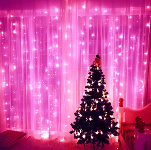 Picture of Led Waterproof 8‑Mode Copper String Fairy Light (10 m, 100 LED, Pink - Pink