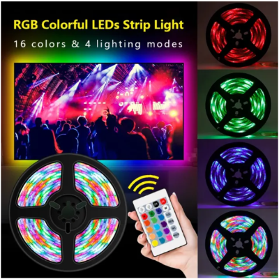 Picture of 16 Color RGB 5050 LED Flexible Strip Light - 16 Feet with Remote Control - Multicolor