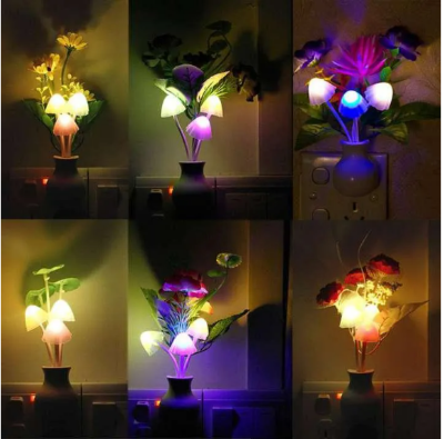 Picture of Green Nature Lamp – Auto On/Off Sensor Table Lamp with Floral Design - Multicolor