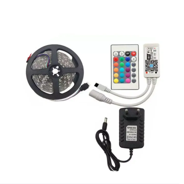 Picture of ওয়াটারপ্রুফ RGB LED স্ট্রিপ লাইট – রিমোট কন্ট্রোল সহ রঙ পরিবর্তনশীল ফিতা লাইট - Multicolor