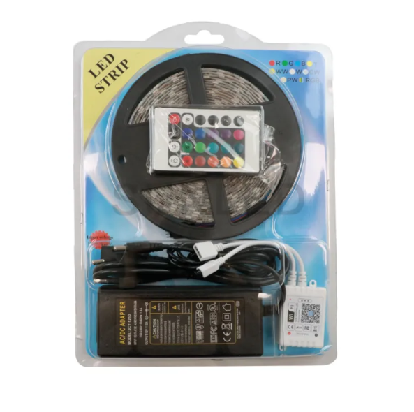 Picture of ওয়াটারপ্রুফ RGB LED স্ট্রিপ লাইট – রিমোট কন্ট্রোল সহ রঙ পরিবর্তনশীল ফিতা লাইট - Multicolor