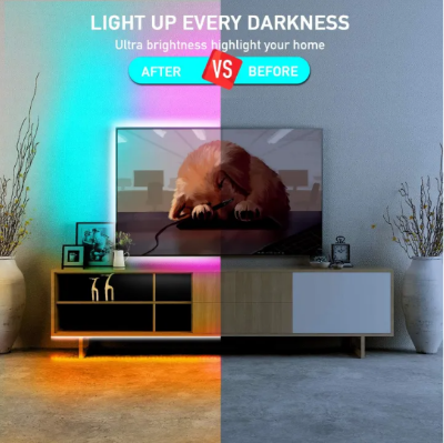 Picture of LED Light Strip RGB 5050 Set tape Color Changing LED Strip with Remote for Home Lighting - Multicolor