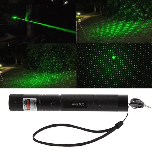 Picture of 10 Miles 532nm Adjustable Focus Green Laser Pointer Beam Light Pen + Star Cap – 5mW - Multicolor