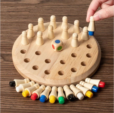 Picture of Wooden Memory Match Stick Chess Game Set! - Multicolor