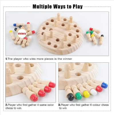 Picture of Wooden Memory Match Stick Chess Game Set! - Multicolor