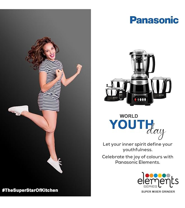 Buy Panasonic 1500W Max (9-in-1) Heavy Duty Mixer Grinder, 4 Jars, 360 Degree Rotating Pusher , SS-304 Hardened Blade, Double Safety Locking System (MX-AV425) Black at Best Price In Bangladesh