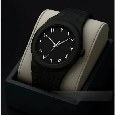 Picture of Arabian Middle Eastern Black Matte Oil Plastic Men's Watch Cross-border Quartz Watch