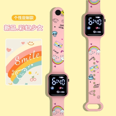 Picture of Trendy Cartoon Teddy Bear-Themed Digital Smartwatch with Stylish Black Silicone Strap for Kids & Teens