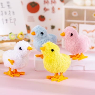 Picture of Adorable Soft Plush Wind-Up Baby Bird Toy with Moving Beak and Legs
