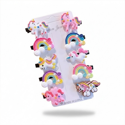 Picture of Cute Girls Cartoon Animal Fruit Hairpins Children Sweet Heart Hair Clip Barrettes Headband Kids Fashion Hair Accessories