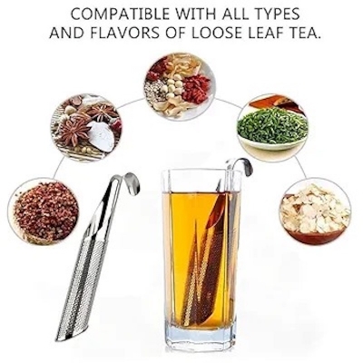 Picture of Portable Home Tea Accessories Filter Stainless Steel Tea Maker Piping Design Tea Spoon Brewer Long Handle Metal Creative Cup