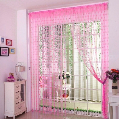 Picture of New And Good Quality Pink colour Love Heart Shaped Net Curtain/Porda