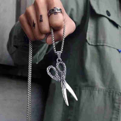 Picture of Silver Stylish Addition Pendant Necklace Chain For Men