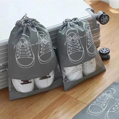 Picture of Waterproof Shoe Storage Bags with Drawstring - Transparent Travel Shoe Organizing Pouches