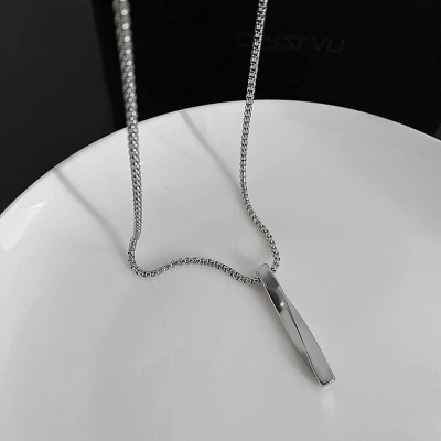 Picture of Bar Pendant Necklace Men Stainless Steel Chain Pendant Necklace For Men Jewelry Gift