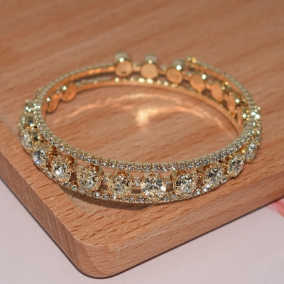 Picture of Women Golden Color Lucky Bracelet Diamond   Crystal Bracelet For  Women