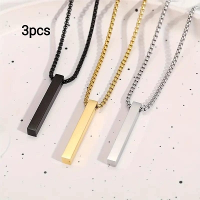 Picture of Collier Neck Chain for Men & Boys - Stainless Steel - Long Necklace - Pendant - Locket - Fancy & Stylish |-Birthday Gift - Aesthetic Jewellery - Accessories for Everyday Wear