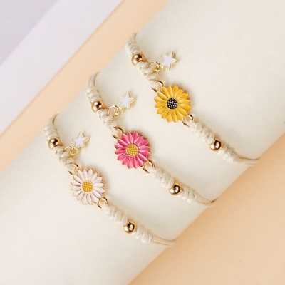 Picture of Bracelet Set Chain Boho Fashion Sunflower Jewellery Bracelet For  Women