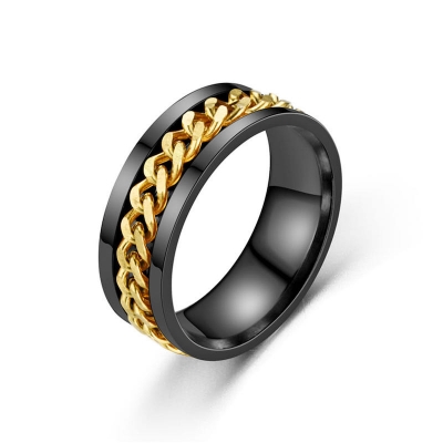 Picture of Men's punk design finger ring black
