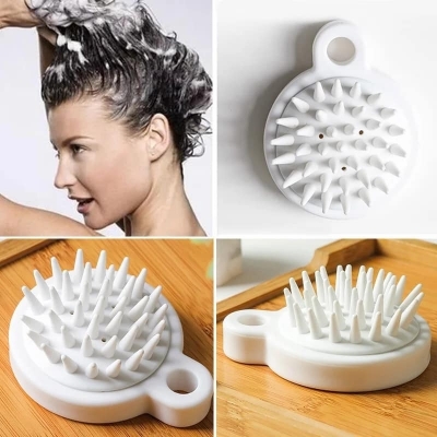 Picture of New White Hair Brushes Handheld Massage Brush Head Body Scalp Massage Brush Comb Hair Cleaning Comb Head Massager Cepillo Cabello
