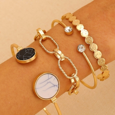 Picture of Sterling CZ Moon Star Bracelet for Women