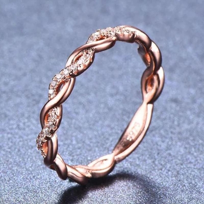 Picture of Fashion Twist Rope Rings for Women Gold Color Ring Set Jewelry Gift