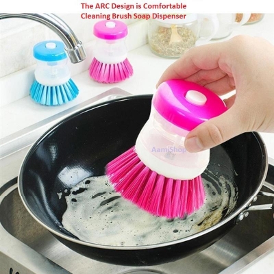 Picture of Kitchen Dispense Soap Water Dish Cleaning Brush Creative Washing