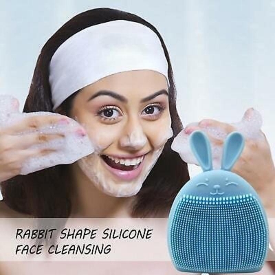 Picture of Portable Cute Bunny Facial Cleaning Brush Manual Soft Silicone Face Massager Professional Beauty Tools New