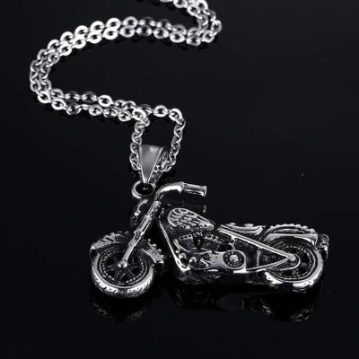 Picture of Motorcycle Bike Pendant Men Necklace