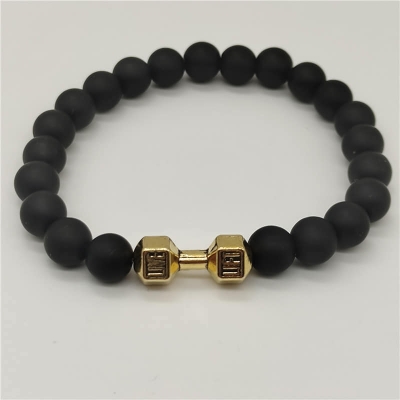 Picture of Trendsetter - Fashion Innovator - Premium Quality - Male Fitness Golden Dumbbell Sports Bracelet for Men - Modern - Choice Expression