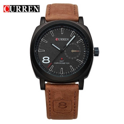 Picture of Stylish Addition - Brown Pu Leather Analog Dial Watches For Men Watch For Men - Watch - ঘড়ি - Sustainable Choice - Elite Expression