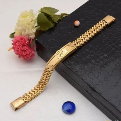 Picture of New AP style Men Cuban Link Chain Bracelet Shiny Rhinestone Inlaid Bangle Jewelry