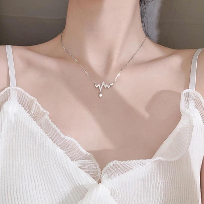 Picture of Heartbeat Heart Pendant Necklace for Women