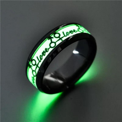 Picture of Luminous Ring Batman Ring Glow In The Dark Steel Ring