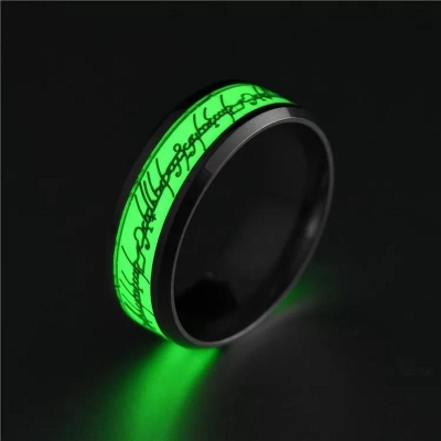 Picture of Luminous Ring Batman Ring Glow In The Dark Steel Ring