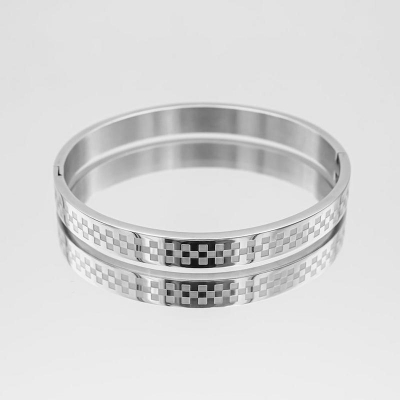 Picture of Bracelets for Men Women Roman Numeral Bangle Bracelet Inspirational Bracelet Stainless Steel Personalized Engraved Unisex Gift