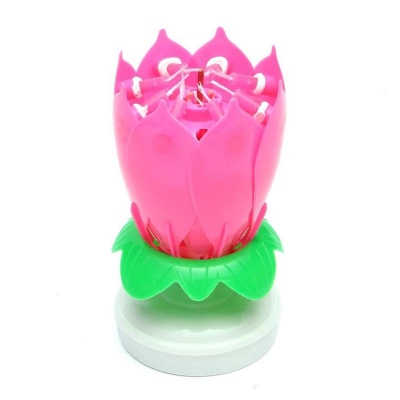 Picture of Happy birthday music candle/lily candle/Happy birthday rotate music candle/shapla candle