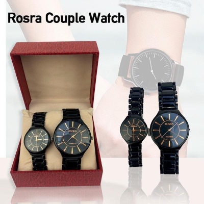 Picture of New Couple Ceramic Round Steeliness Steel Best Watch For Men's And WomanWhite