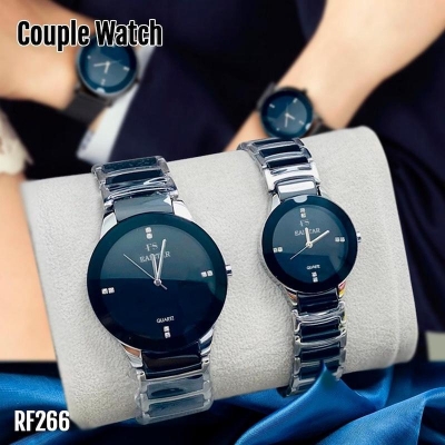 Picture of Couple Ceramic Round Steeliness Steel Best Watch For Men's And WomanWhite