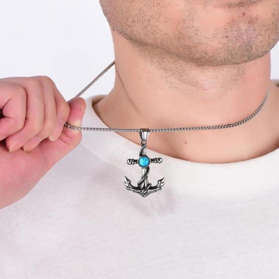 Picture of Silver Man Necklaces Chain Pendants For Men - Chain