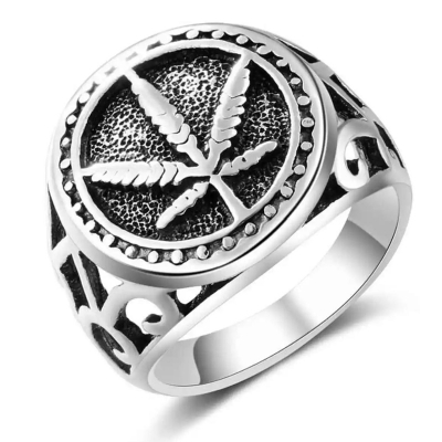 Picture of Men Ancient Silver Color Drop Ring For Men